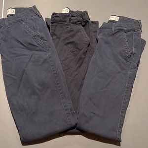 3 pair of girls Abercrombie uniform pants size 13/14 slim